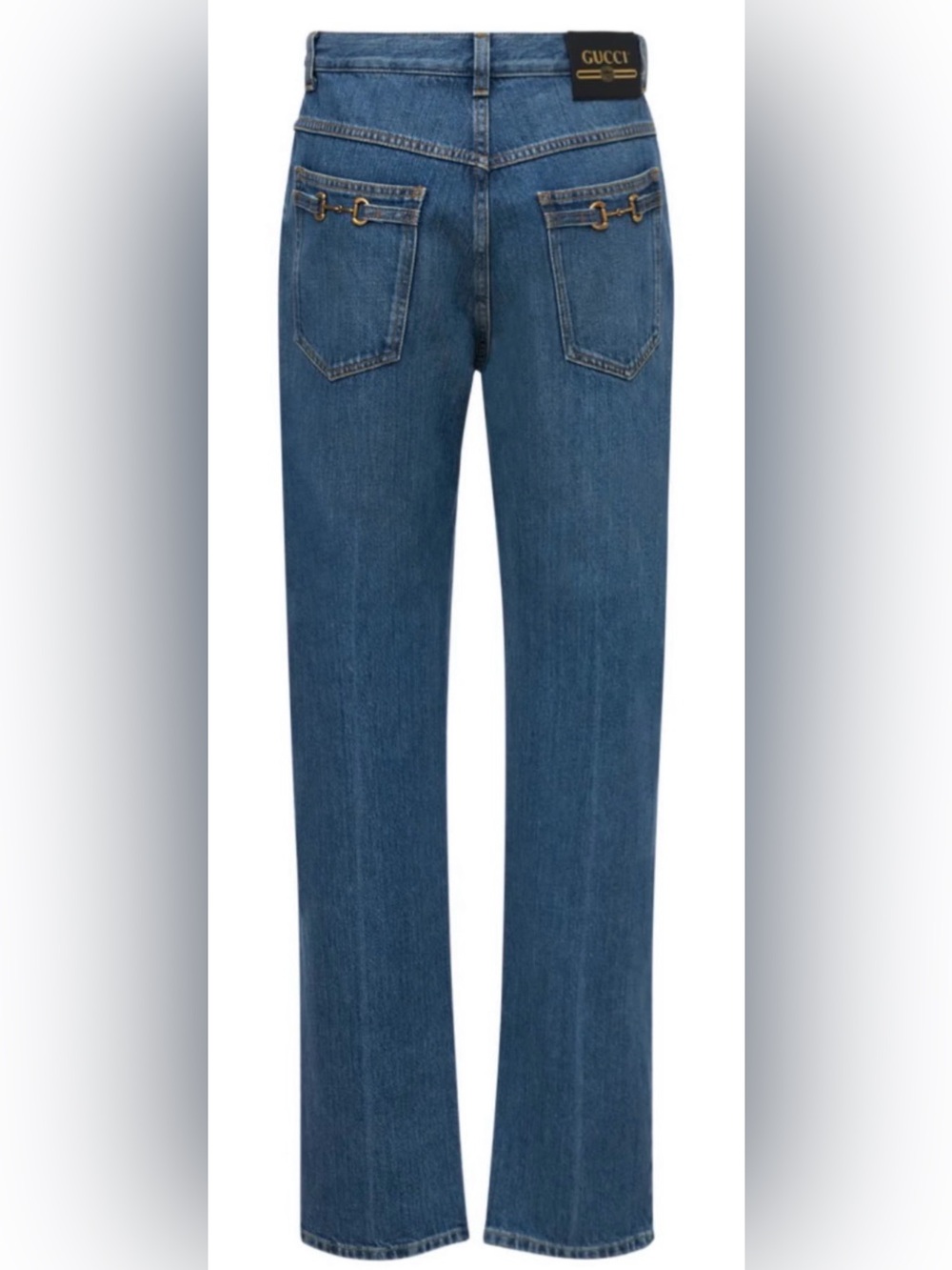 Gucci Blue Denim Jeans with Gold Horsebit Details Size 30 ( Brand New)
